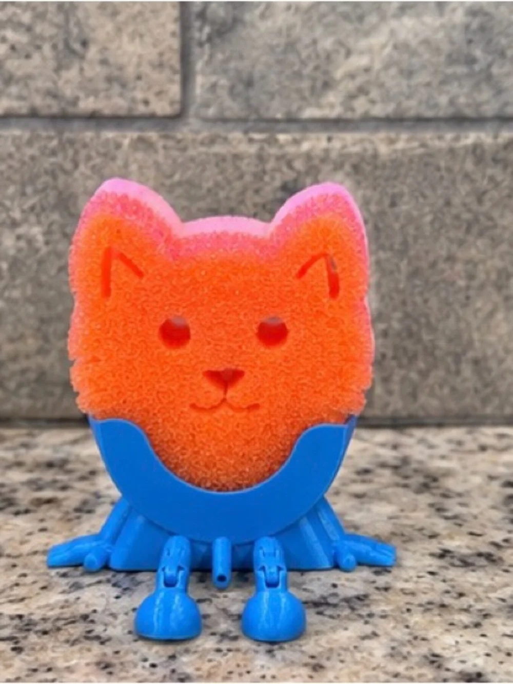 Blue 3D Printed Sponge Holder Kitchen Sink Organizer